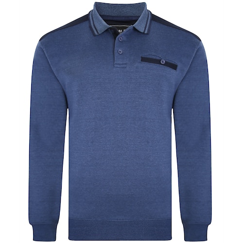 KAM Polo-Pullover mit gespitztem Kragen, Marineblau